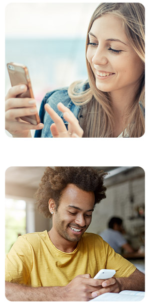 people using their smartphone apps