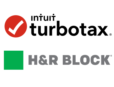 TurboTax and H&R Block logos